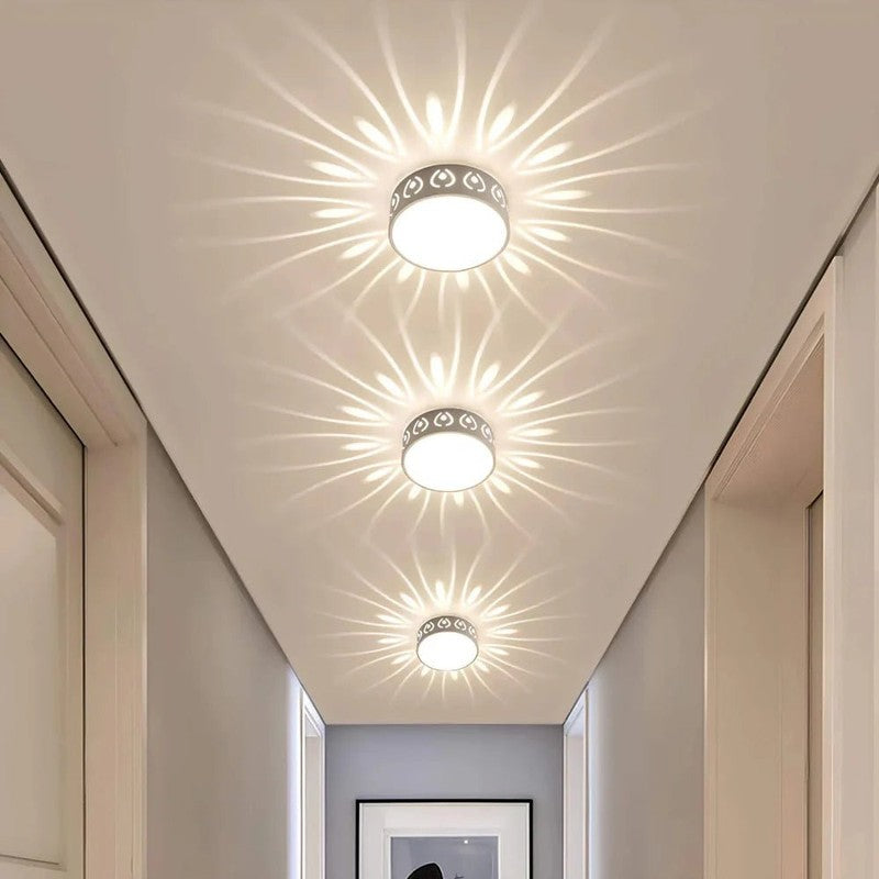 Taklampa LED - Ultraplatt med perforerat metallring