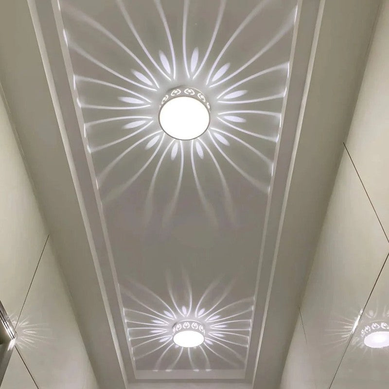 Taklampa LED - Ultraplatt med perforerat metallring