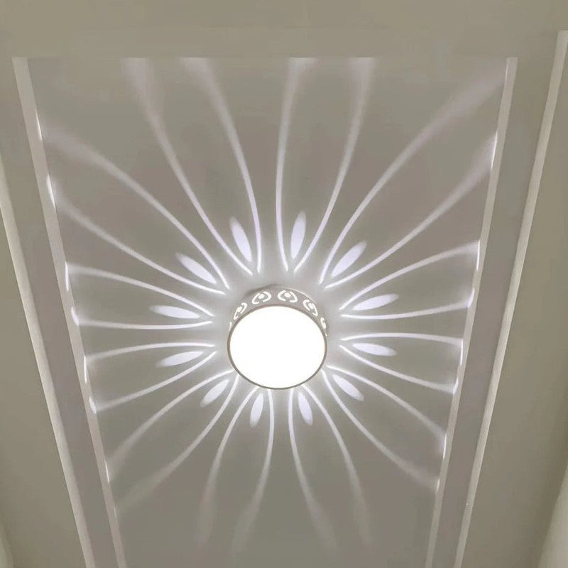 Taklampa LED - Ultraplatt med perforerat metallring