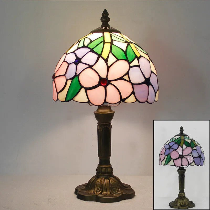 Tiffany-lampa för skrivbord - Dekorativ blyinfattad glaskupa