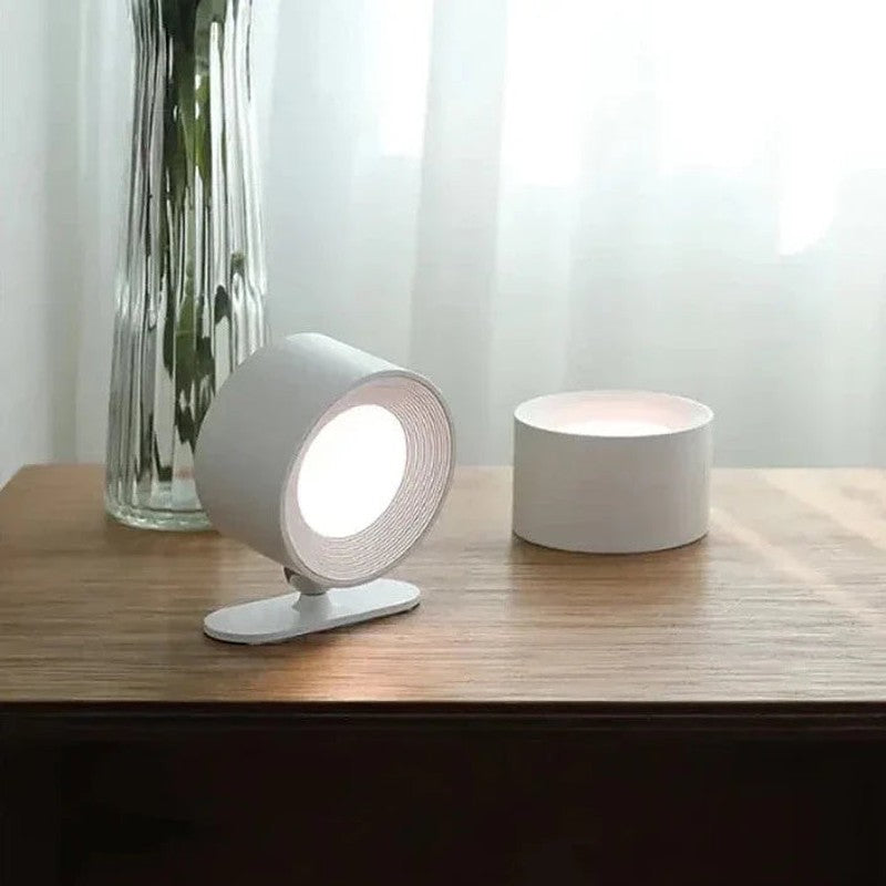 Trådlös vägglampa med 360° roterbar armatur