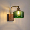 Wandlamp med glaskupa och metallarm - Chevronmönster